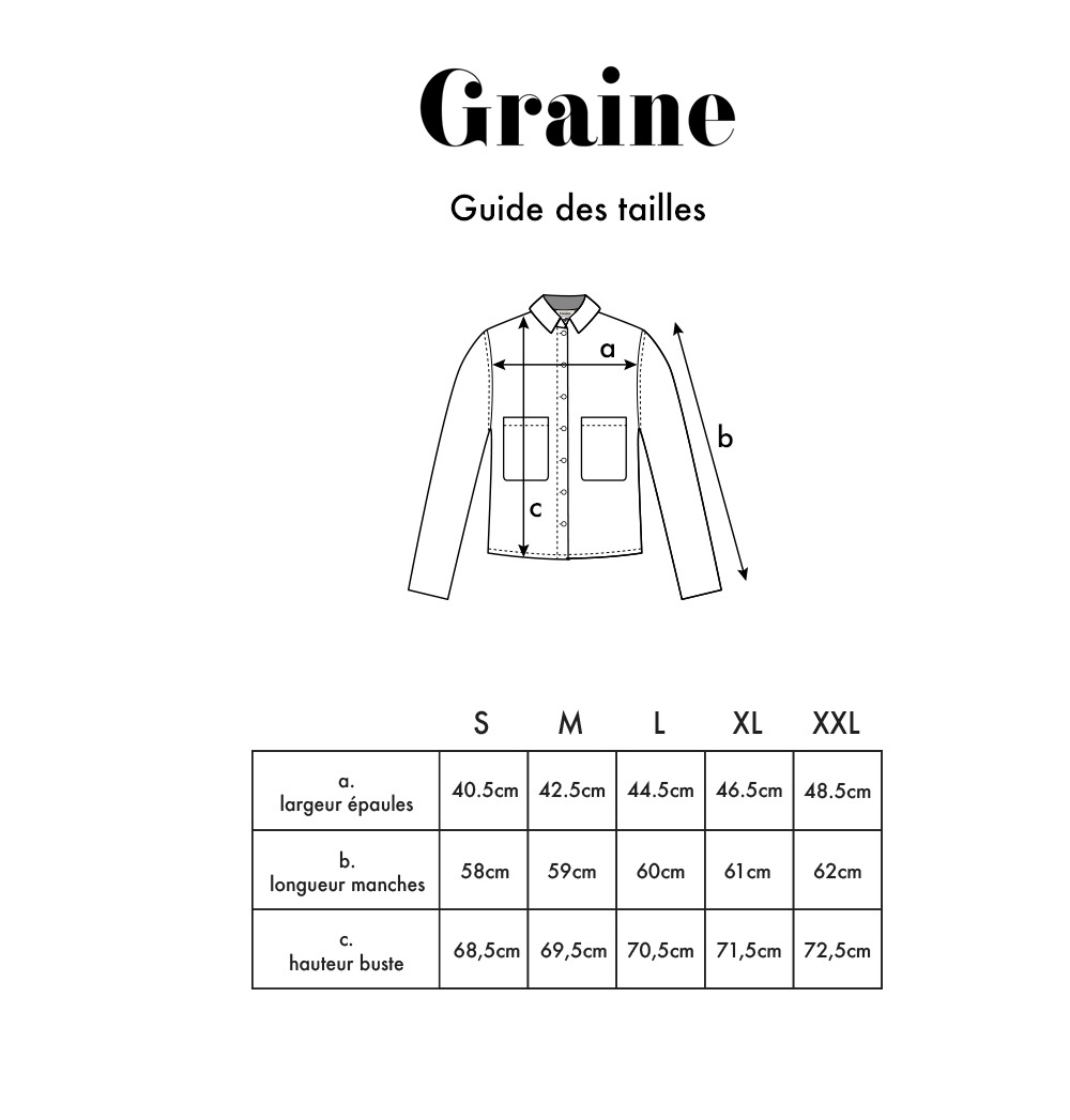 Graine Guide Tailles Veste