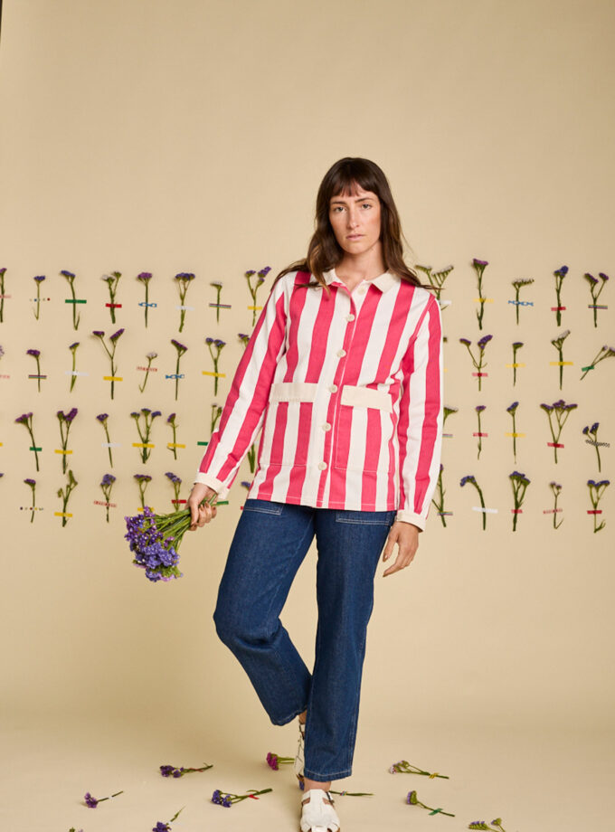 Graine SS25 Veste Revivre / Rayures rose et vanille